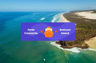 Aerial view of the coast and ferry route to Rottnest Island